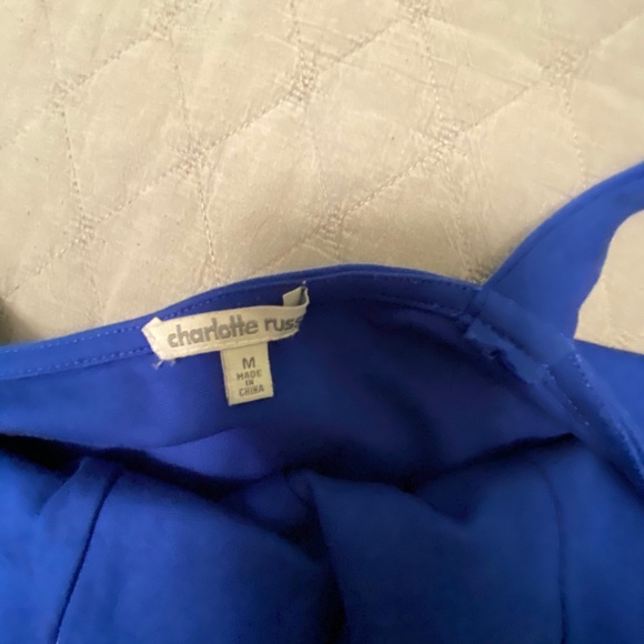 Deep Vneck Royal blue mini dress. - Picture 3 of 4